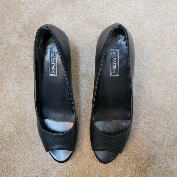 M. Patrick Navy Open Toe Heels Size 6 M New In box - Picture 4 of 11